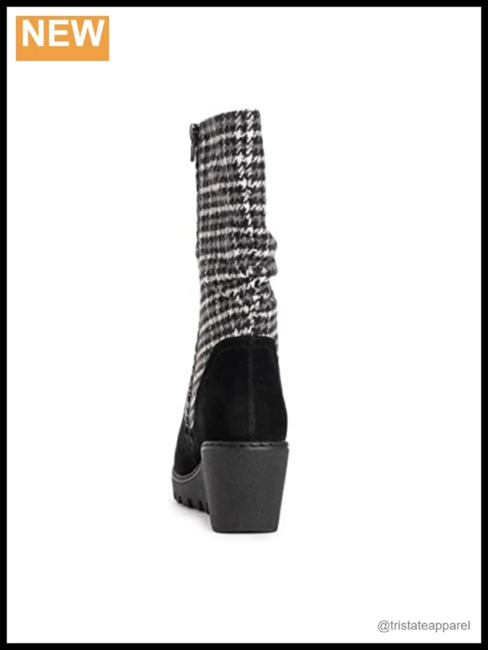 MUK LUKS Vermont Stowe Faux Suede Wedge Boots with Memory Foam, Mid-Calf